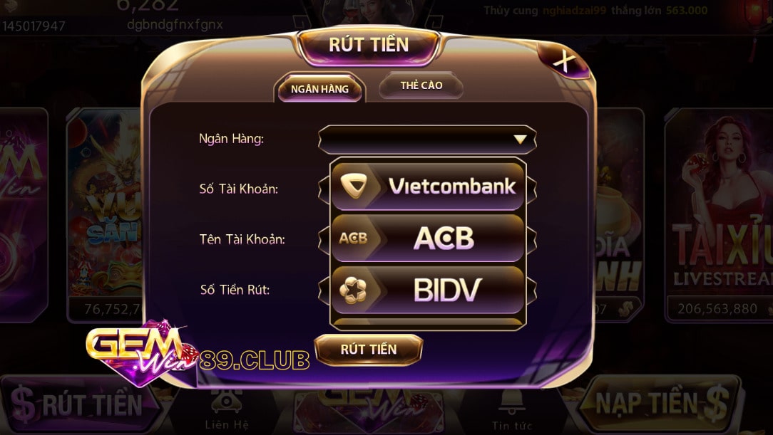 Cách rút tiền Gemwin về tài khoản ngân hàng Cách rút tiền Gemwin về tài khoản ngân hàng