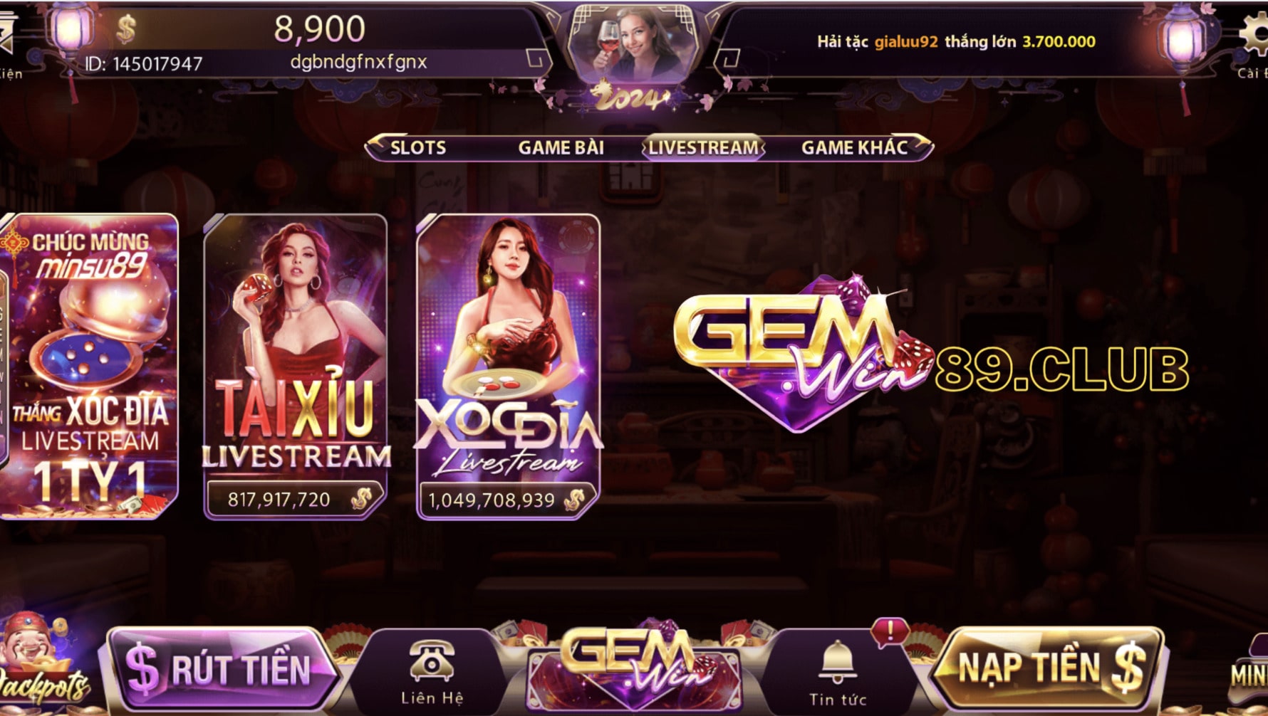 Sảnh livestream tại cổng game Gemwin Sảnh livestream tại cổng game Gemwin