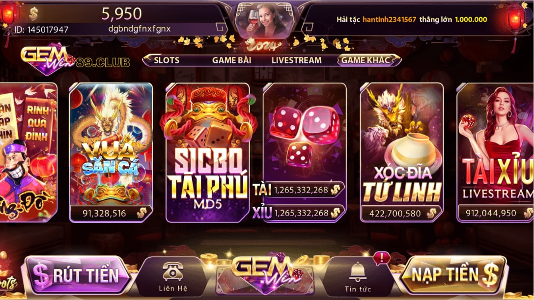 Tài xỉu MD5 trên cổng game Gemwin Tài xỉu MD5 trên cổng game Gemwin