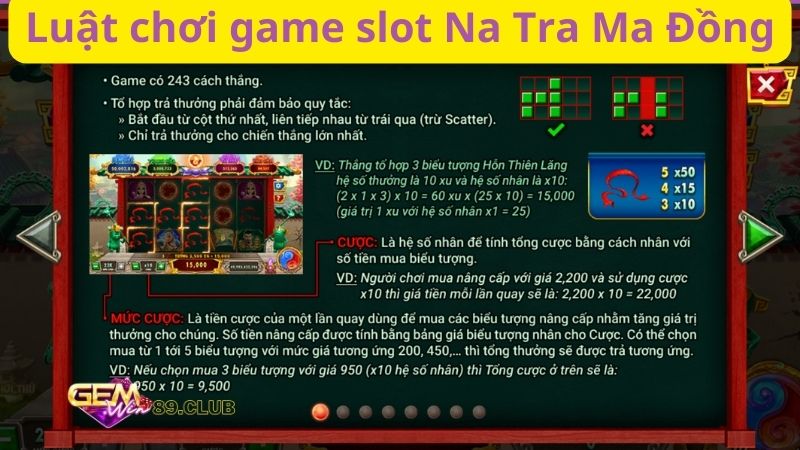 Luật chơi slot game na tra ma đồng